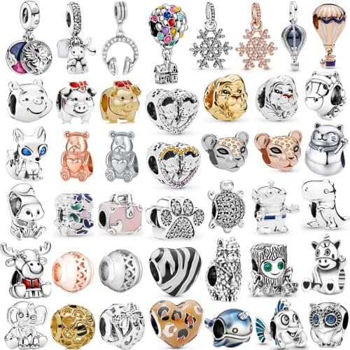 Silver Sparkling Family Tree Dangle Charm Beads Fit Original Pandora Bracelet Pendant Necklace Jewelry