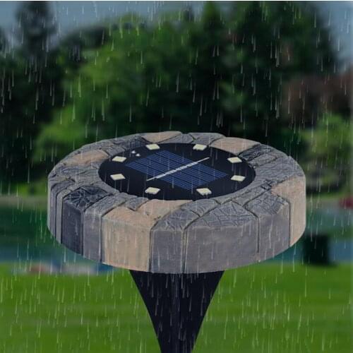 Solar Outdoor Floor Light Garden Decoration Landscape Led Lamp Spotlights Floodlights Imitation Stone 8 Led Warm & White Color