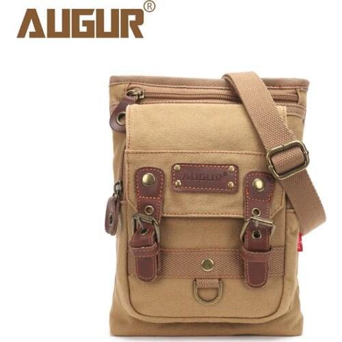 AUGUR Male Small Canvas Crossbody Bag Multifunction Tool Functional Bag Men Shoulder Designer Messenger Travel Shoulder Bags