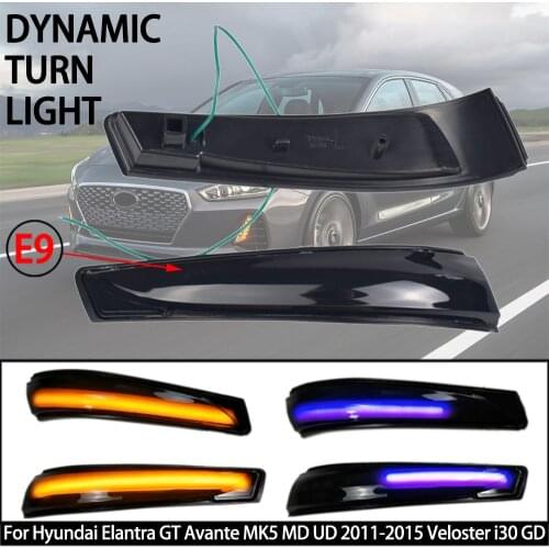 LED Dynamic Side Mirror Indicator Blinker Sequential Light For Hyundai Elantra GT Avante MK5 MD UD 2011-2015 Veloster i30 GD