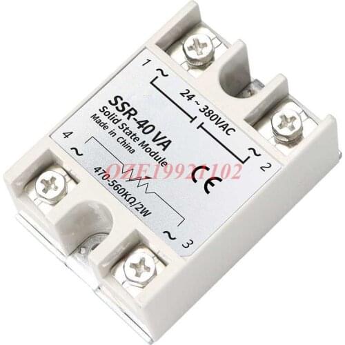 1PC Solid State Relay Module 10A/25A/40A/50A/60A/75A/80A/100A AC-AC DC-DC VA Type for Temprature control 5-60VDC 24-380V Output