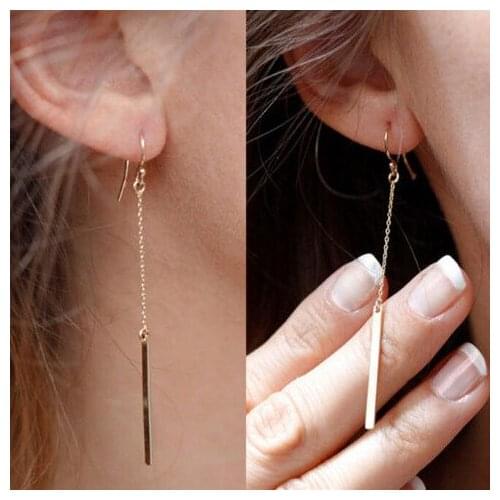 Jewelry accessiories free shipping European American Fashion Earrings Straight Chain Ear Hook Earrings Wholesale Trade for women