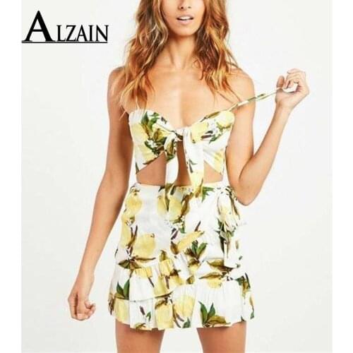 Sexy High Waist Women Srtiped Floral Print Crop Top and Skirt Summer Beach Women 2 Piece Set Dress Girls Bikini Beachwear