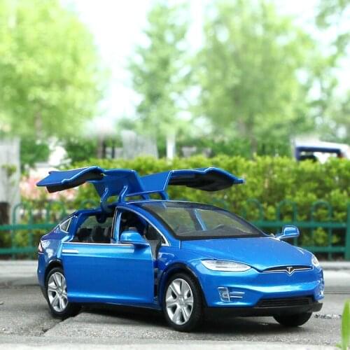 1:32 Scale Diecast Alloy Metal Luxury SUV Car Model For TheTesla MODEL X 90D Collection Model Toys Car With Sound&Light