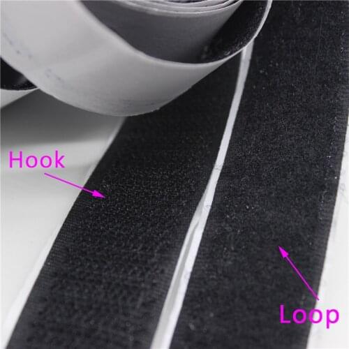 2.5CM*1M/Pairs Black White Magic Tape Hook Loop Fastener Magic Tape Nylon Sticker Self Adhesive Disks Tape Strong Glue Home Deco
