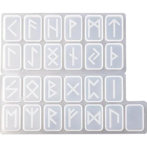 2Pcs DIY Rune Symbol Resin Molds Mirror Energy Sign Crystal Epoxy Silicone Mould