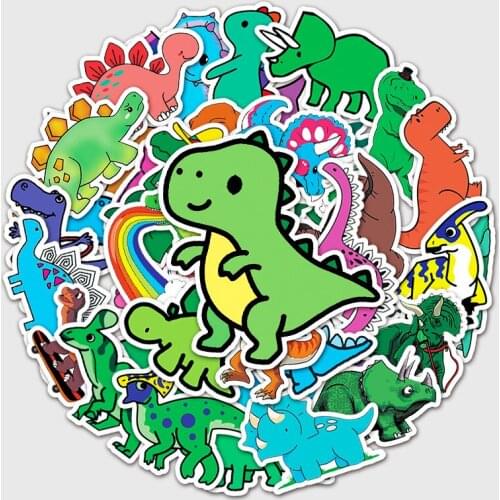 50 sheets/Pack Cute Little Dinosaur Cartoon Decoration Stickers DIY Laptop Water Cup Stationery Box Creative Stationery