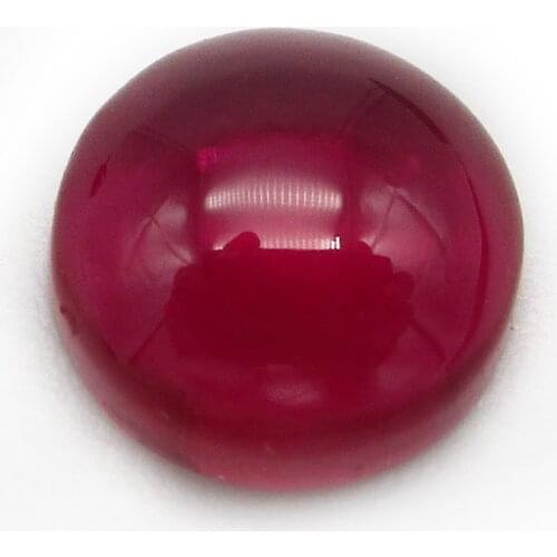 Free Shipping 3.0~10mm 5# Red Round Cabochon Flat Back Synthetic Corundum Stone For Jewelry