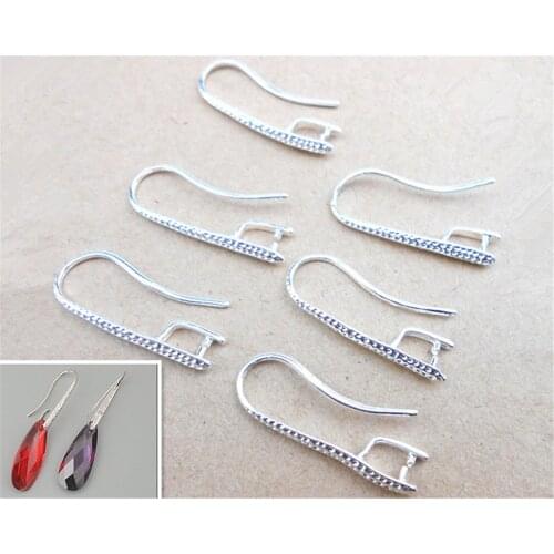 Free HOT 10X DIY Making 925 Sterling Silver Jewelry Findings Hook Earring Pinch Bail Ear Wires For Crystal Stones Beads FY-18