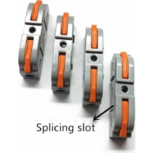 Fast Terminal Lt211 High Current Spliced Wire Connector 600v 32a One In One Out Transparent Orange Blue