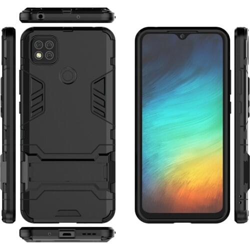 For Xiaomi Redmi 9C Cases Shockproof Armor TPU + PC Tough Kickstand Cover For Xiomi Redmi 9c Case 9 C Redmi9c 6.53" Funda Coque