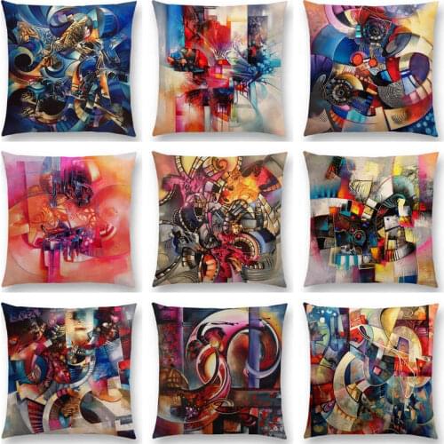 3d Print Gorgeous Abstract Art Painting Mysterious Colorful Emotion Pattern Fantasy Seasons Cushion Cover Sofa Throw Pillow Case