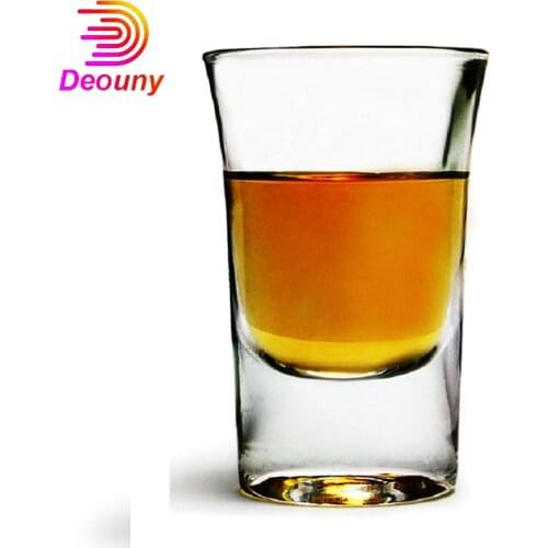 DEOUNY Bullet Shots Thick-Bottomed Standard 1OZ A Cup Of Liqueur Crystal Vitreous Wine Glass Shot B52 Cocktail Glass Bar Tools