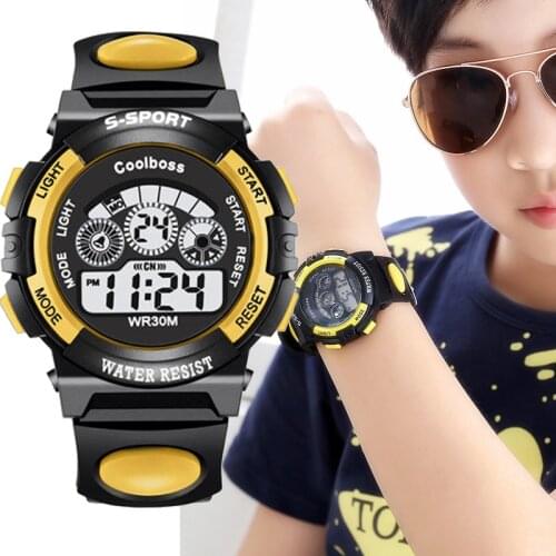 COOLBOOS Childrens Digital Watch Sport Wrist Watch Boy Clock Waterproof Silicone Strap Big Dial Fashion Simple Kid Watches