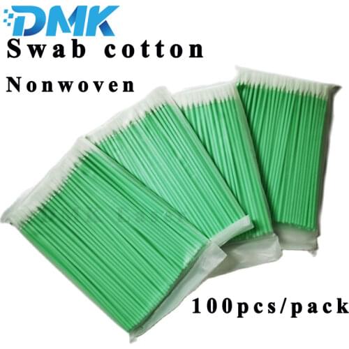 Green handle foam tip lint free swab sticks for inkjet printhead lens cleaning swabs