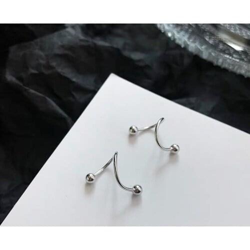 SRCOI Fashion Geometric Irregular Metal Earrings Simple Spring-Shaped Ear Stud Women Creative Minimalist Jewelry Accessories