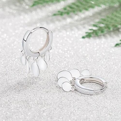 Fashion Female Earrings Silver Color Water Drop Round Earrings for Women Long Tassel Wedding Jewelry Gift Pendientes