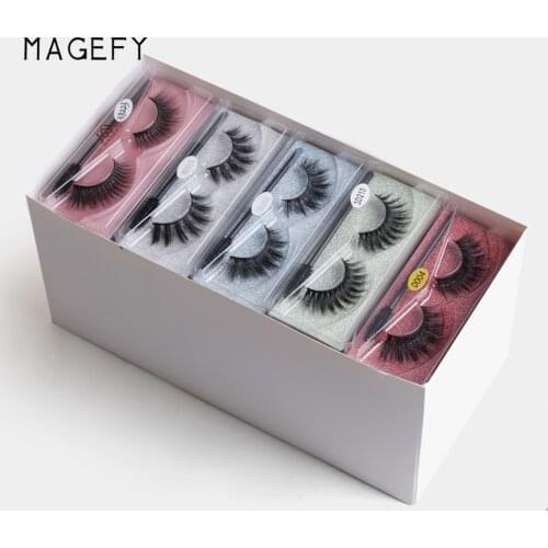 Wholesale Mink Eyelashes False Eyelashes Lash Box Mink Lashes in Pack with Logo Thick Eyelash Lashes Packaging Faux Mink Lashes