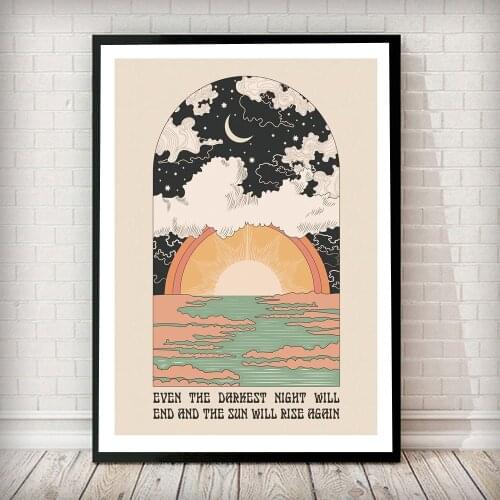 Nordic Poster The Sun Rise Canvas Painting Abstract Wall Art Print Minimalism Modern Picture For Living Room Wall Home Decor