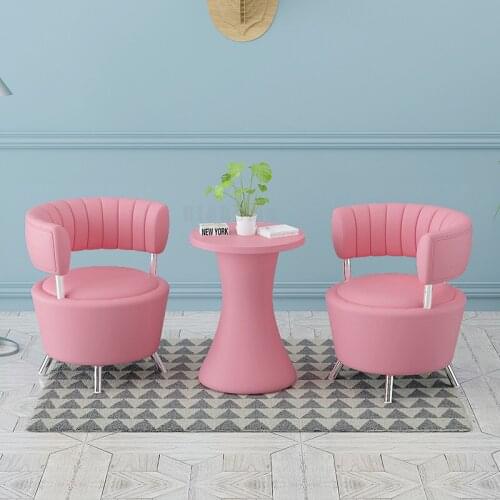 New Nordic Single Sofa Chair Lounge Chair Discuss Chairs Living Room Chair Coffee Table Fashion Side Table Makeup Chair Set