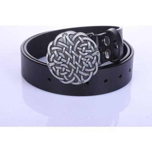 West cowboy A snap fastener Novelty belts for both men and women Zinc alloy leather belt with vintage pattern for Students