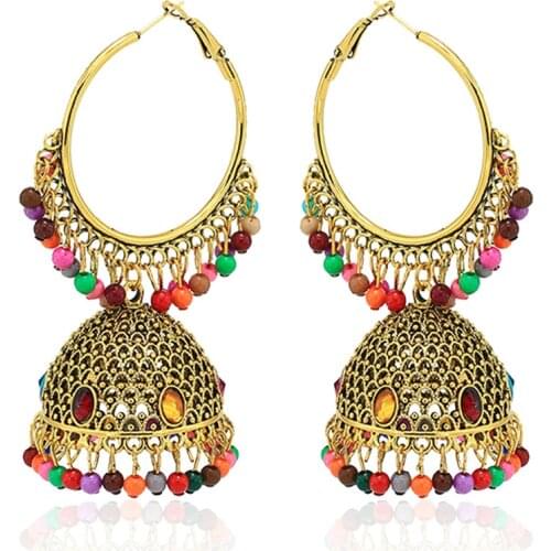 New Colorful Acrylic Pendant Dangle Earring For Women Bohemia Geometric Round Shape Statement Earring Alloy Jewelry