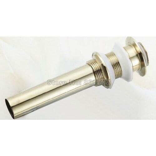 Polished Gold Color Pop Up Bathroom Sink Drain Without Overflow Wsd042