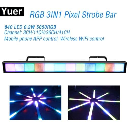384Pcs LEDs RGB Pixel Wall Washer Strobe Light RGB 3IN1 LED Bar DMX Strobe Stage Lights For DJ Disco Party Bar Club Strobe Light