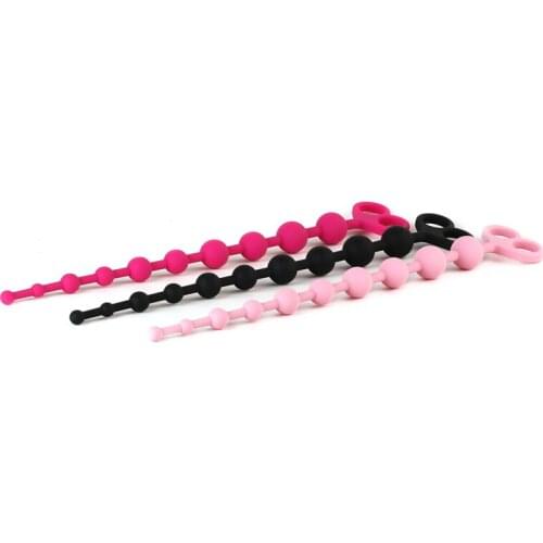 Adult Silicone Anal Stimulator Ball Beads Butt Plug Masturbation No Vibrator Adult Sex Toys Products for Women Men Gay Couple