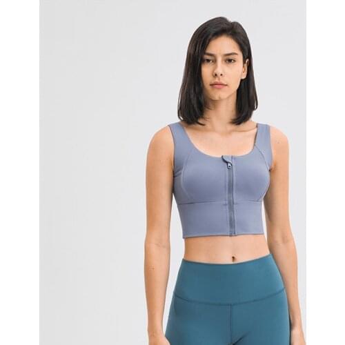 ZenYoga FRONT ZIPPER Full Coverage Running Workout Gym Bras Women Shockproof Naked Feel Fitness Training Sports Bra Crop Top