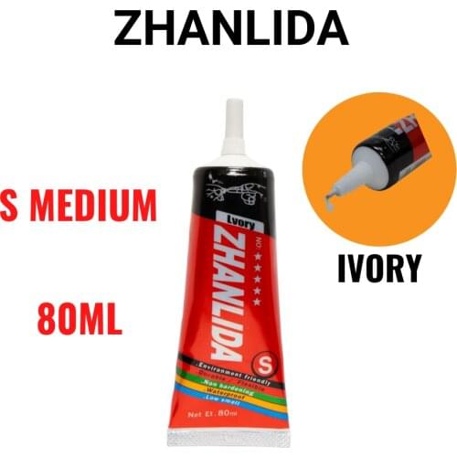 Zhanlida S Medium Settings 80ML Ivory Contact Adhesive Universal Repair Glue With Precision Applicator Tip