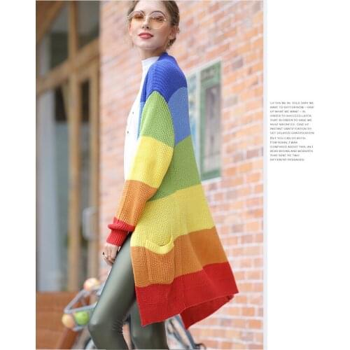 Long Cardigans Women Loose Long Sleeve Pockets Set Korean Fashion Spring Autumn Open Stitch Sweaters Woman Clothing 2021 Y2K