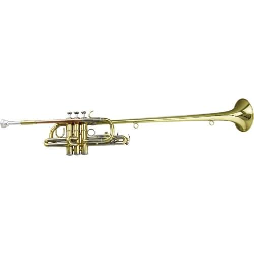 Gold lacquer Tone Bb Brass body Cupronickel tuning pipe/piston gold brass lead pipe Herald Trumpet