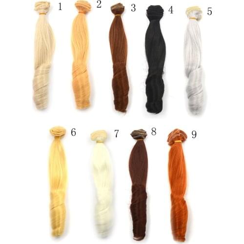 1pc 20*100cm High Temperature Curly Doll Wigs Brown Khaki Black Heat Doll Hair 1/3 1/4 1/6 BJD Diy Doll Wigs