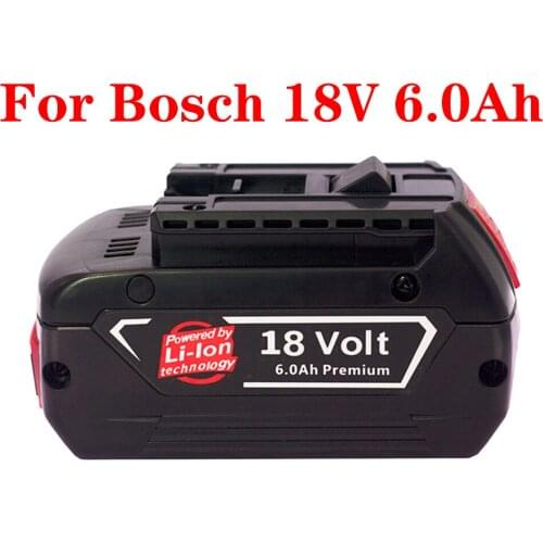 Suitable for Bosch 18V 6.0Ah Power Tool Rechargeable Lithium-Ion Battery Pack 6000mAh Portable Replacement BAT609, 18650, BMS