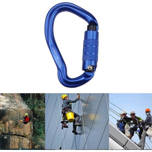23KN Aluminium Alloy Heavy Duty Auto Locking Climbing Carabiner D Shape Clip Karabiner Aerial Work