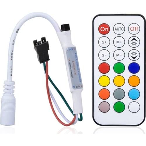 5-24V Led Controller 21Key Mini Pixel Dimmer 3pin For WS2812/WS2811/SK6812 Individually Individually Strip RF Module Connector