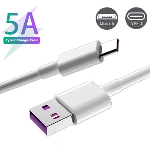 Android Mobile Phone Data Cable 5A USB Cable Fast Charging For Xiaomi Redmi Note5 Pro Samsung Huawei P40 Micro Type C USB Cable