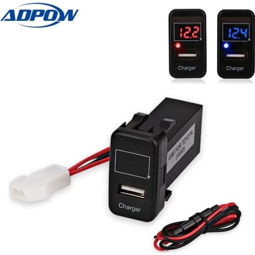 Car USB Interface Socket Charger USB Audio Input Socket Use For TOYOTA Car Cigarette Lighter USB Socket Adapter 5V 2.1A