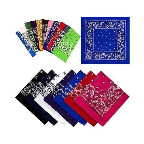 New Women Gils Paisley Bandana Head Wraps Cotton Head Wrap Neck Scarf Wristband Handkerchief