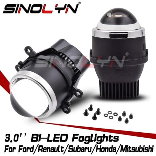 Sinolyn Bi LED Fog Lights Lenses PTF For Ford FOCUS/Renault Duster/Mitsubishi Outlander/Subaru Outback/Honda Accord/For SUZUKI