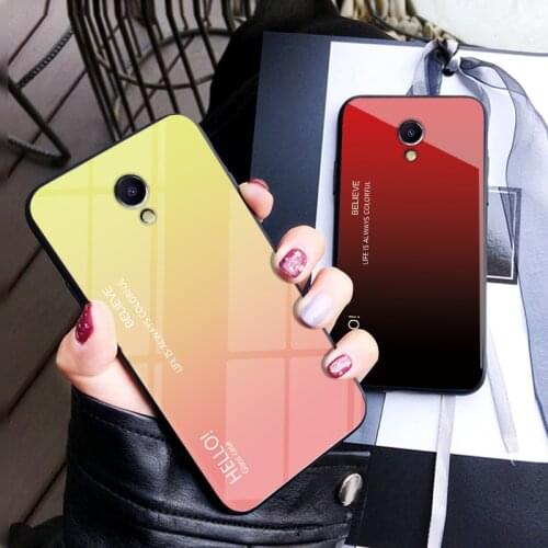 Cover For Meizu M5 Case Tempered Glass Luxury Gradient Soft Frame Hard Back Phone Cases For Meizu M5S M5 Note