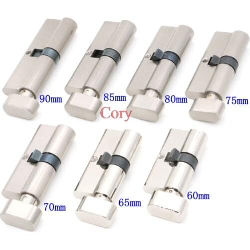 1PC Door cylinder 60 65 70 75 80 85 90mm Security Copper Lock Cylinder The key to the interior door lock Big gourd Type 5 keys