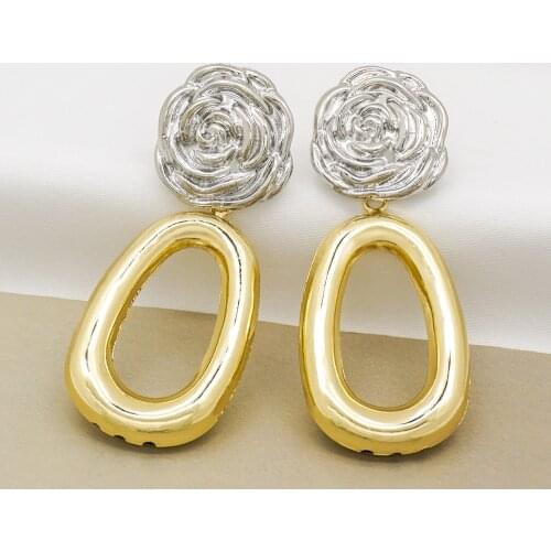 ROUND Dangle drop gold Earrings African Women wedding gift high quality trendy big size Earrings