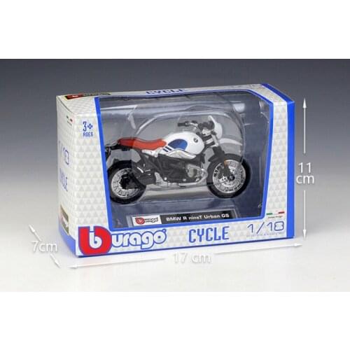 Bburago Diecast Alloy 1:18 Scale BMW R Ninet Urban GS Car Model Motorcycle Static Display Adult Collection Hot Toys Color Boxed