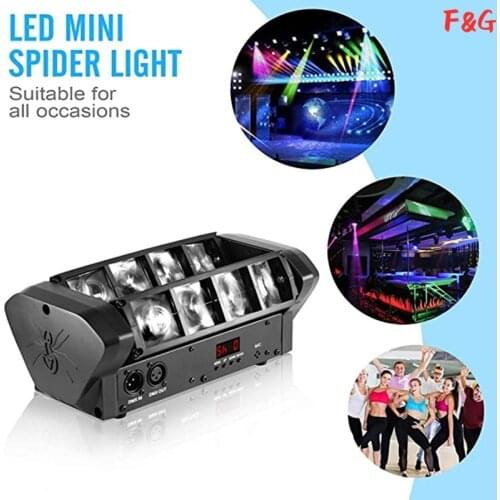 Mini LED Beam 8x6W RGBW Spider Moving Head Lighting Caron Socket DMX For Dj Stage Effect Equipment KTV Bar Concert Disco Party