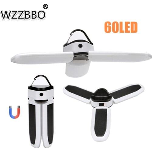 USB Rechargeable Multifunctional 3 Leaf 60 LED Lights 5 Modes Solar Powered Lamp Outdoor Camping Light Waterproof Lighting