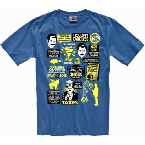 China Style Fashion Rock Parks and Recreation Ron Swanson T-shirt Men Women Tee Hip-Hop Casual Clothing