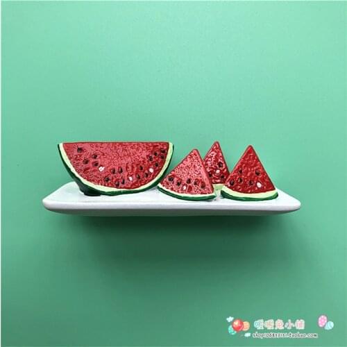 Cartoon watermelon fruit food resin refrigerator stickers stereo magnet