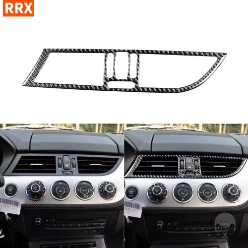For BMW Z4 E89 2009-2016 Black Carbon Fiber Stickers Emergency Button Central Air Outlet Frame Styling Interiors Car Accessories